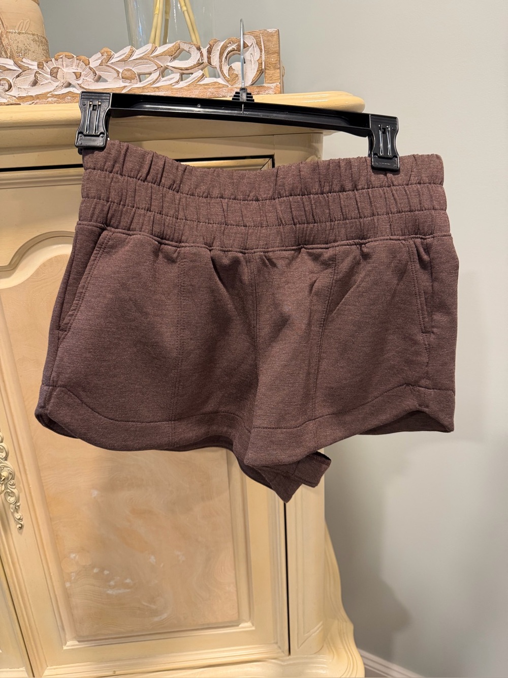 Yogalicious Brown Elastic-Waist Athletic Shorts